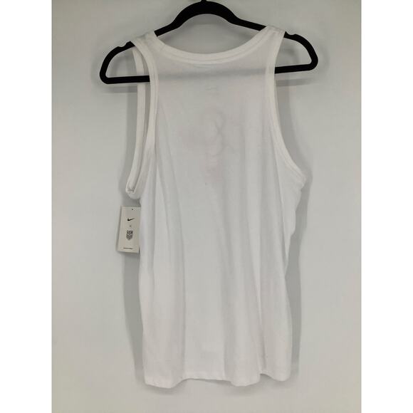 Nike Womens Large White Dri Fit USWNT Script Cotton Tomboy Tank Top Active O12-8 - Picture 4 of 7